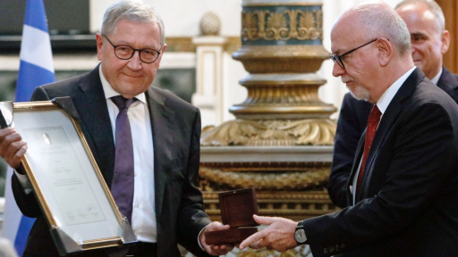 Klaus Regling receives the Lord Byron International Prize in Athens, Greece