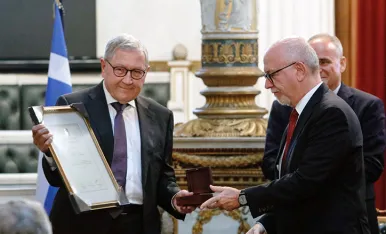 Klaus Regling receives the Lord Byron International Prize in Athens, Greece