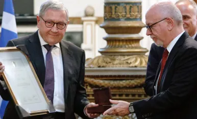 Klaus Regling receives the Lord Byron International Prize in Athens, Greece