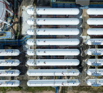 Aerial view of an oil plant