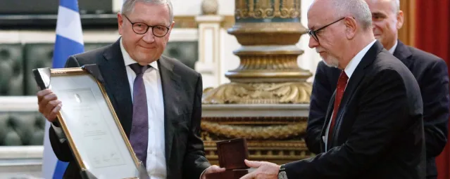 Klaus Regling receives the Lord Byron International Prize in Athens, Greece