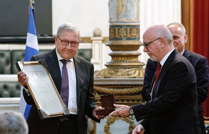 Klaus Regling receives the Lord Byron International Prize in Athens, Greece