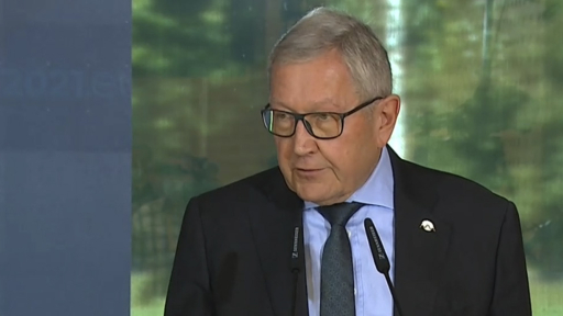 Klaus Regling at the Eurogroup Press Conference Slovenia September 2021