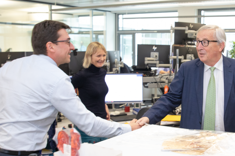 Fernando Rodriguez, Sarah Fouqueray-Carrick and Jean-Claude Juncker