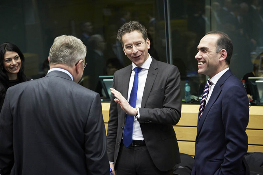 Klaus Regling, ESM Managing Director, Jeroen Dijsselbloem, Chairman of ESM Board of Governors, and Harris Georgiades, Cypriot finance minister