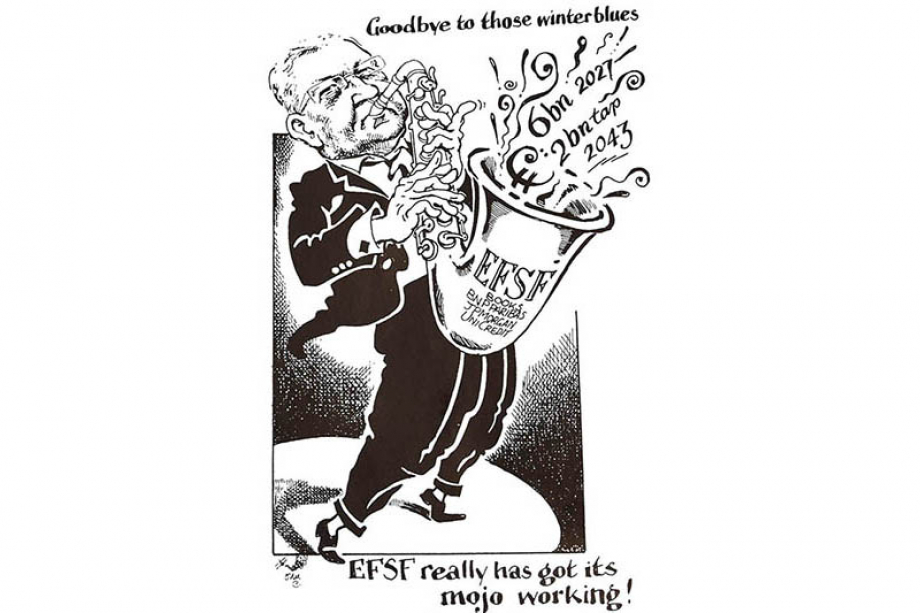 Klaus Regling in cartoon published in Global Capital